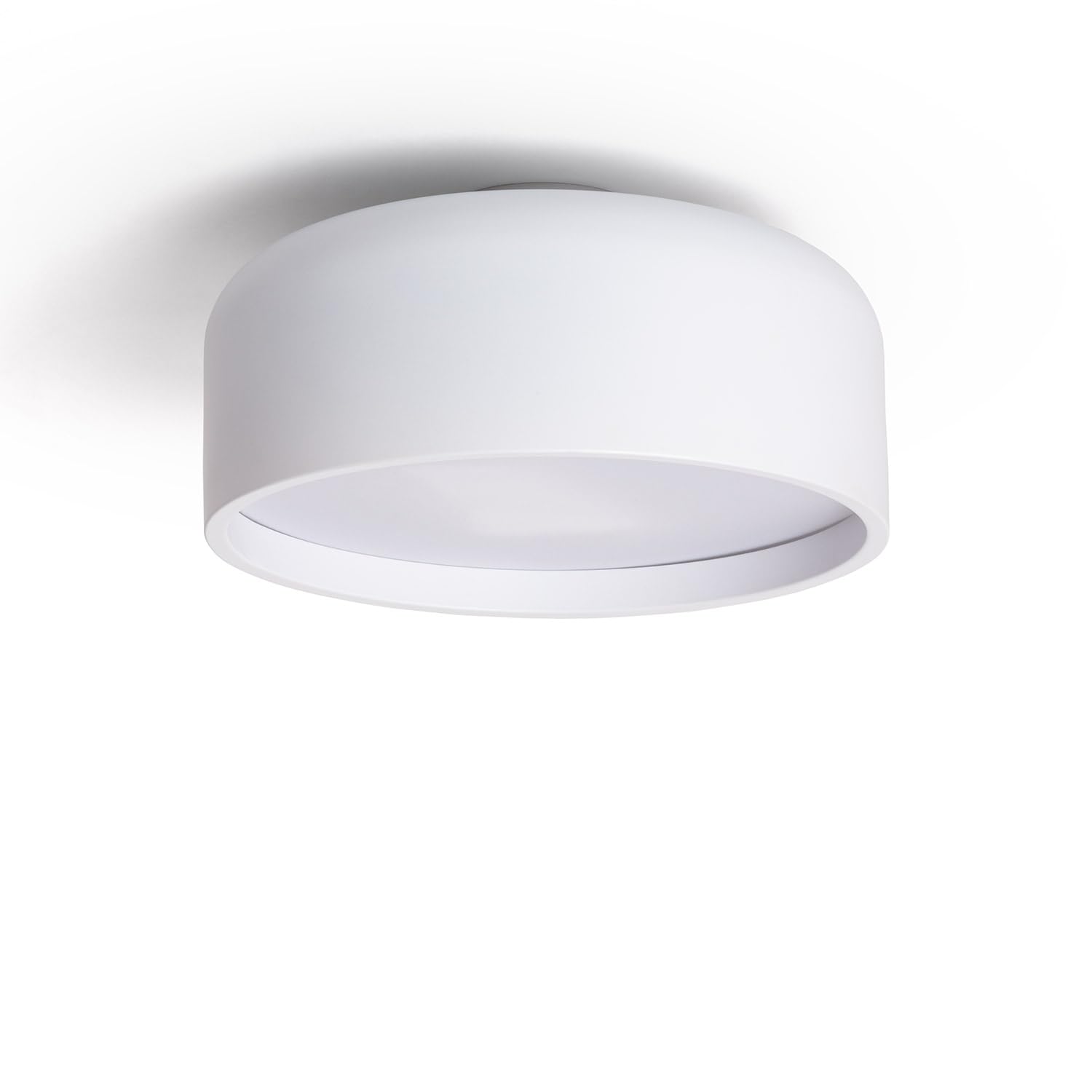 LEDKIA Plafoniera Metallo Lumpur Bianco | Compatibile con Lampadina E27 fino a 20W | Design Moderno e Resistente | Facile Installazione | Ø35 cm, Altezza 18 cm
