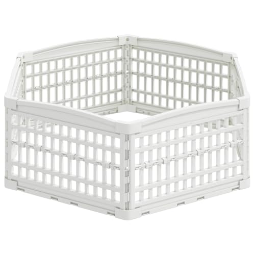 vidaXL 6-Panel-Hundespielplatz 122 x 106 x 40 cm Kunststoff Weiß-9