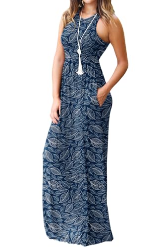 Image of DEARCASE Women's Sleeveless Summer Maxi Dress with Pockets,Beach,Vacation