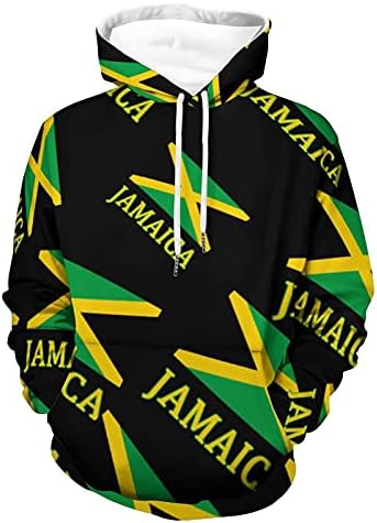 Jamaican Flag Printed Hoodies Pullover Casual Sweatshirt Hooded With Pockets