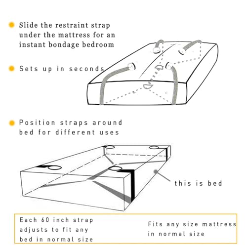 Jaynik BED STRAPS FOR ADULT PLAY KING MATTRESS1 Sex Tie Downs Under Mattress thumb #6