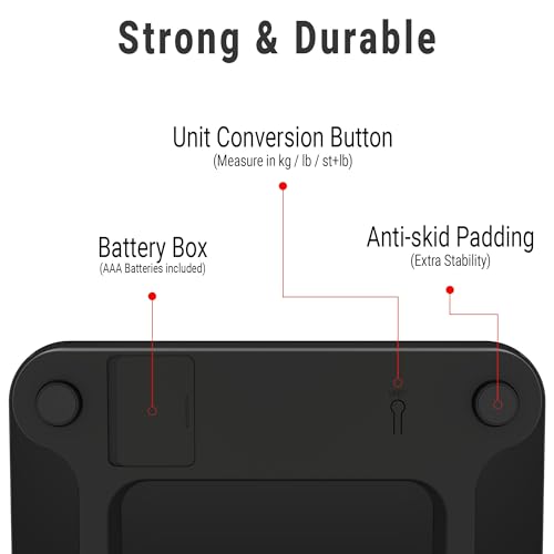 IRRESISTIA Bathroom Scales for Body Weight - Digital Weighing Scales with Ultra Accuracy and Consistency - Measure kg/lbs/stones - 2Yr Guarantee - Black BW26i - Image 5