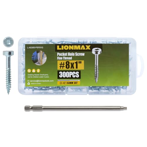 LIONMAX Pocket Hole Screws Fine Thread 1 Inch