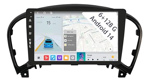 【6+128GB】 Keconsing Autorradio Android 15 de 9 Pulgadas Radio para Nissan Juke J15 2010-2019 Carplay Car Play inalámbrico Navi Pantalla Bluetooth Navegación Reproductor Estéreo Pantalla táctil
