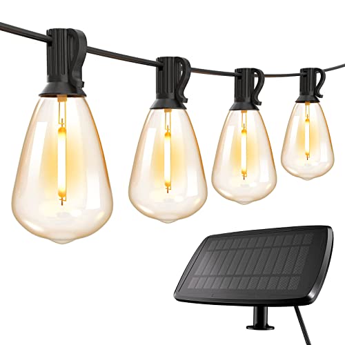 Svater Solar String Lights Outdoor, 100Ft St38 Patio Lights With 52 Shatterproof Led Bulbs(2 Spare), Waterproof Plastic Solar Powered Hanging Lights String For Outside Backyard, Garden, Decks, Pergola #TOP12
