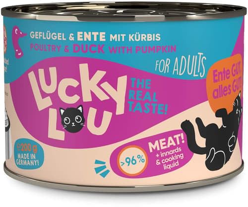 Produktbild von Lucky Lou Adult Geflügel & Ente Nassfutter für Katzen - 6 x 200 g
