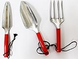 HOMEGARDEN 3 Piece Deluxe Gardening Hand Tool Set | Hand Fork, Trowel, Transplant Trowel | 10