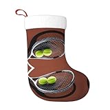 WHJSSF Weihnachtssocken mit Tennisschläger-Muster, weich, leicht, mit...