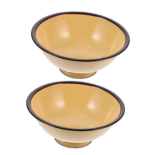 PAMINGONO 2pièces Bols Émail Vintage Récipients Pour Riz Et Ramen Vaisselle Émaillée Pour Cuisine Et Pique-