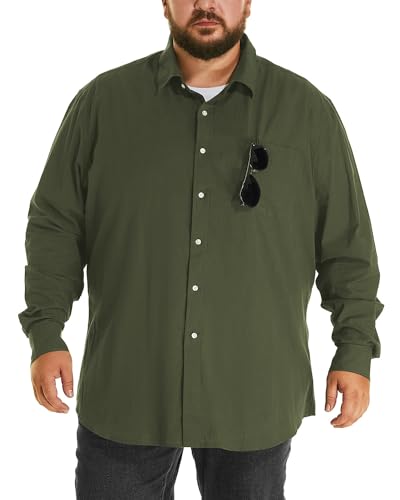 Amazon.com: HOdo Big and Tall Mens Cotton Button Down Shirt