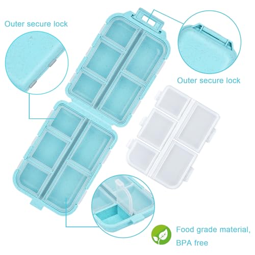 Image of Blue 189-Label Pill Organizer - Travel Medicine Case with Compact Pill Box & Labels (1 Pack)