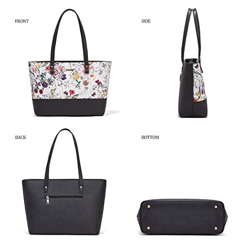 Image of Women Fashion Synthetic Leather Handbags Tote Bag Shoulder Bag Top Handle Satchel Purse Set