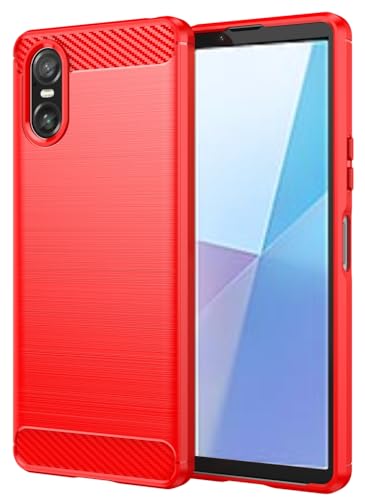 Folmecket Coque Sony Xperia 10 VI, Fibre de Carbone Résistant aux Rayures, Absorption des Chocs Souple en Caoutchouc TPU Housse de Protection pour Sony Xperia...