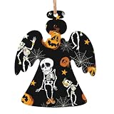 Adornos de madera de Navidad para decoración de árbol, esqueletos bailando y calabazas colgantes para árbol de Navidad, decoración del hogar (forma de muñeco de nieve)
