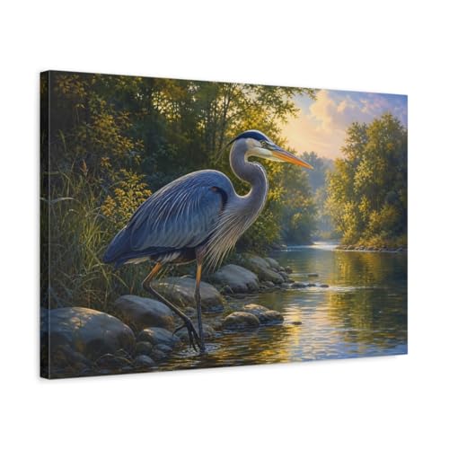Tableau Blue Heron horizontal pour habiller le dessus de canapé
