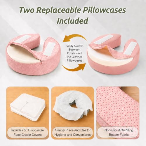 Image of Massage Headrest for Bed, Head Holder & Face Cradle with Face Down Pillow