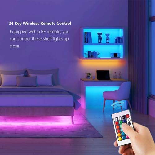Lámpara LED RGB bajo gabinete con control remoto, 6 piezas miniatura 4