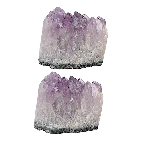 PLAFOPE 2pcs Amethyst Raw Stones Natural Crystal Specimens for Home Decoration Collecting