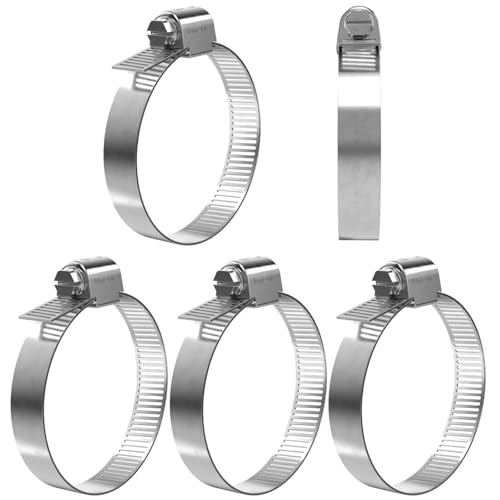 Lumonic 5x 46-70mm Collier de serrage en acier inoxydable V2A 201 I Collier de serrage réglable à visser I pour tuyaux flexibles machine à laver voiture voiture maison jardin