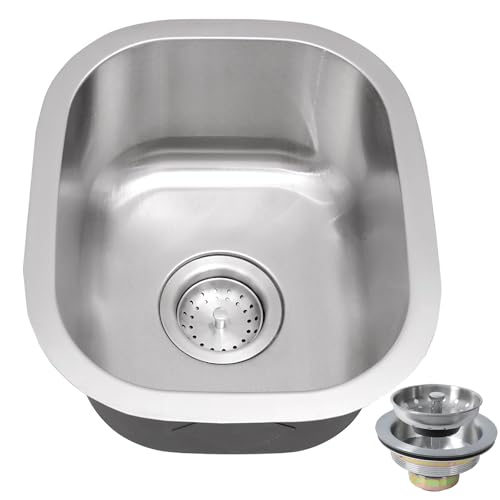 MONSINTA Bar Sink, 15' x 12' Inch Undermount Kithcen Sink, T-304S Stainless Steel RV Kitchen Sinks...