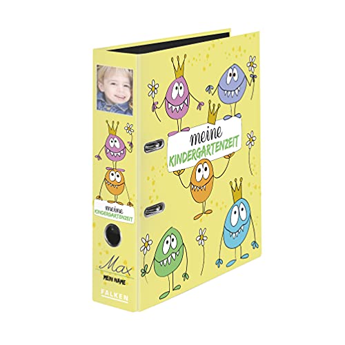 Original Falken motif folder kindergarten with insert pocket. Made in Germany. 8 cm wide DIN A4 motif monster - Image 3