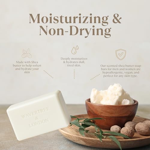 Image of Wavertree & London Natural Goat Milk Soap Bars (2 Bars) - 7oz Individually Wrapped, French Triple Milled Moisturizing Bath Bar Soap Enriched with Shea Butter, Chemical-Free Sensitive Skin Bar Soap