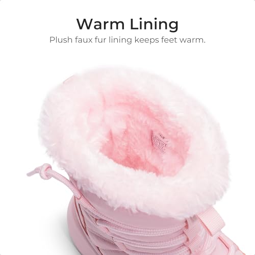 DREAM PAIRS Girls Boys Winter Snow Boots, Slip Resistant Faux Fur Lined, Windproof Warm Slip-On Boots for Kids3