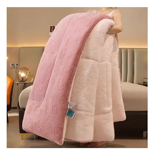 KemNet Edredón de Invierno de Terciopelo de Cordero, Núcleo de Cachemira de Lana Edredón, Cálido Gruesa Engrosado Otoño E Invierno Manta Reversible con Borreguito,Gray,150x200cm(2.5kg)