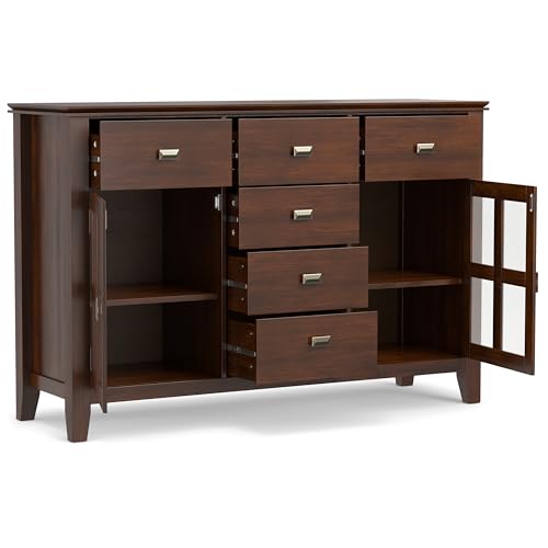 SIMPLIHOME-Artisan-Solid-Pine-Wood-54-inch-Contemporary-Sideboard-Buffet-Credenza-in-Russet-Brown-features-2-Doors-6-Drawers-and-2-Cabinets-with-Large-storage-spaces SIMPLIHOME Artisan Solid Pine Wood 54 inch Contemporary Sideboard Buffet Credenza in Russet Brown features 2 Doors 6 Drawers and 2 Cabinets with Large storage spaces