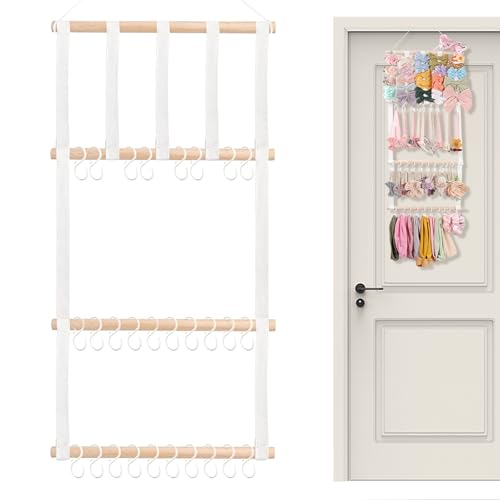 Rrlihjgu Organizador De Lazos Para Niñas - Organizador De Accesorios Para El Pelo | Expositor De Collares Con 30 Ganchos Para Decoración De Pared En Habitación Infantil, Dormitorio Y Armario Rrlihjgu Organizador De Lazos Para Niñas - Organizador De Accesorios Para El Pelo | Expositor De Collares Con 30 Ganchos Para Decoración De Pared En Habitación Infantil, Dormitorio Y Armario