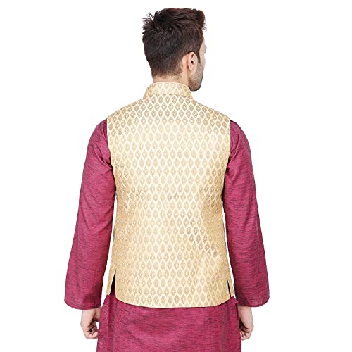 Image of Badoliya & Sons Men's Brocade Zari Nehru Jacket /Waist Coat