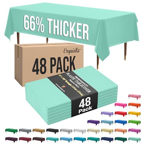 Image of Exquisite Mint Rectangle Tablecloth 54 inchx108 inch - 48 Pack