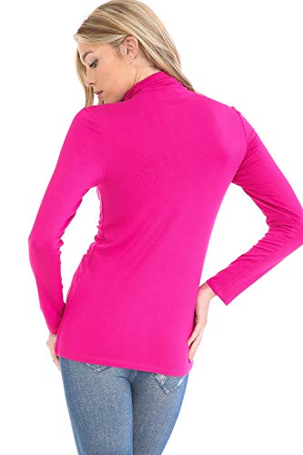 Image of Women's Lightweight Long Sleeve Turtleneck Top Pullover Sweater (S-3XL)