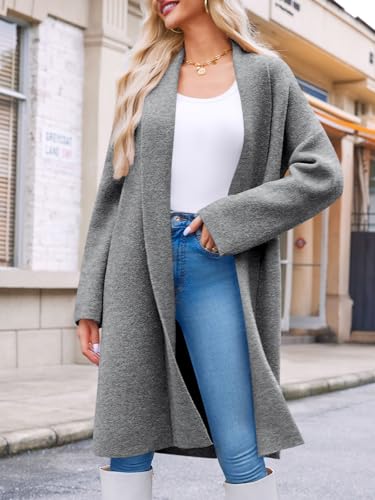Image of Saodimallsu Womens Long Cardigan Sweaters Chunky Open Front Oversized Slouchy Knit Fall Trendy Coatigan Jackets