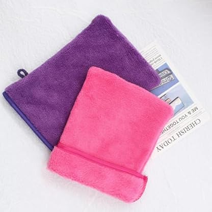 QJIRZB Waschlappen Gesicht Mikrofaser-Waschhandschuhe Weicher Waschhandschuh Flanell,Weich,Starke Wasseraufnahme Handschuhe, europäischer Stil, Waschlappen, 15 x 20 cm (6 Farben) – Bild 7
