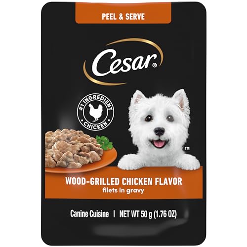 Cesar Filets In Gravy Wet Dog Food Wood-Grilled Chicken Flavor cover