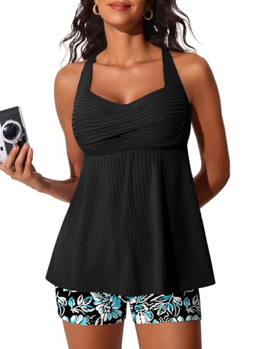 Maillot de bain contrôle du ventre deux pièces avec short et poches