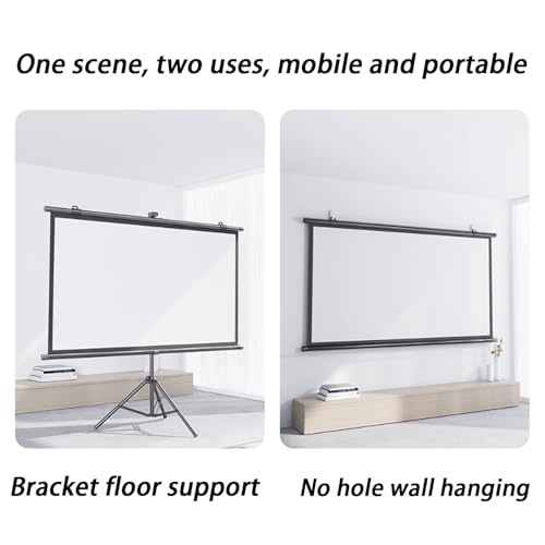 Pantalla manual portátil de proyector 72" 16:9 con trípode miniatura 2