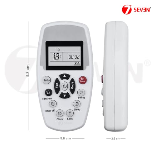 Image of 7SEVEN Compatible with Whirlpool AC Remote Control Model 110A Suitable for 1 1.5 2 Ton Split and Window Air Conditioner - Match Each Key by Key Exactly with Existing AC Remote Function