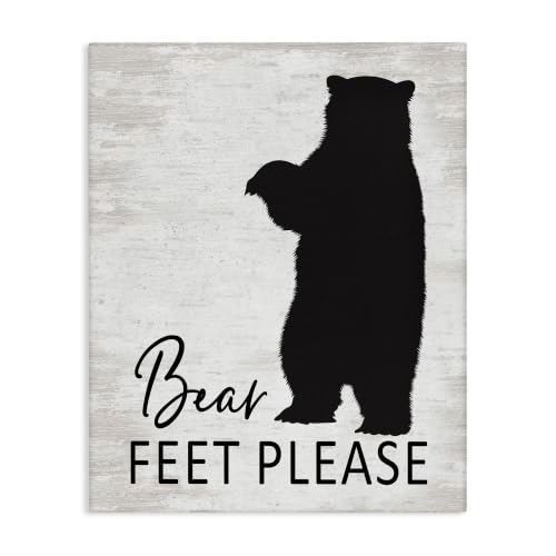 Stupell Industries 'Bear Feet Remove Shoes Cabin Entrance Sign'| Canvas Art