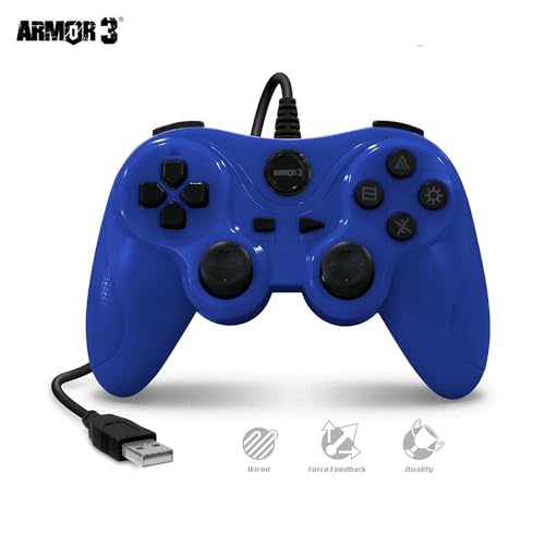 Image of Armor3 inchNuplay inch Wired Game Controller for PS3 (Blue)