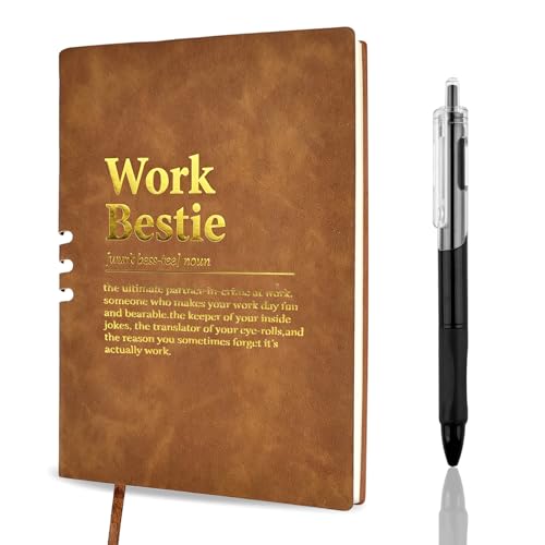 Mitibet Work Bestie Notebook and Pen Set Funny Leaving Gifts for Colleagues Women Men Coworker Farewell New Job Gift Office Humour Journal Present for Friend Goodbye Appreciation Gift Box