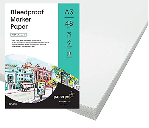 Paper Pep Bleedproof Marker Paper 70GSM A3 Pack of 96