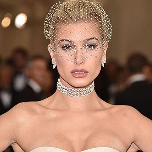 Sluiers Hoofdband Bruids Tule Kristallen Vogelkooi Zwarte Bruidssluier Gezicht Netto Masker Haar Bruiloftssluier Elegante Bruidssluier Tule
