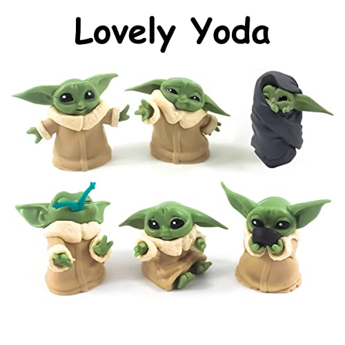 Image of PATPAT Baby Yoda 6Pcs PVC Baby Yoda Soft Toy 2-2.4 inch Yoda Model Toys for Kids Adult Star Wars Yoda Figures Toy Set Birthday Gift for Kids Cute Desk Decoration for Office Home