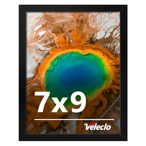 Veleclo 7x9 Picture Frame for Wall Display 7x9 Black Picture Frame with Shatter Resistant Plexiglass Stable and Sturdy 7 x 9 Poster Frame for Wall Display Handpicked Gift Collection 1 Pack