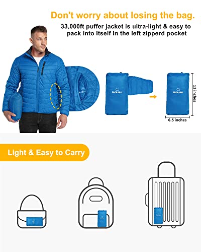 Image of 33,000ft Men's Puffer Jacket Lightweight Packable Insulated Winter Coat