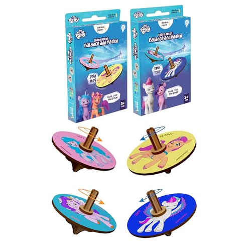 Image of My Little Pony Spinning Tops with Interactive Learning Toys for 3, 4, 5+ Year Boys & Girls | DIY Educational Toy for Kids | Birthday & Return Gifts | Lattu Buguri Bomgaram Toy