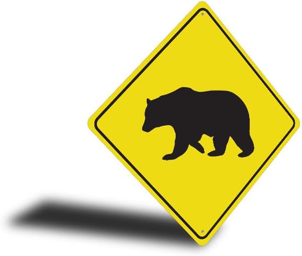 Bear Crossing Diamond Sign - 18 x 18