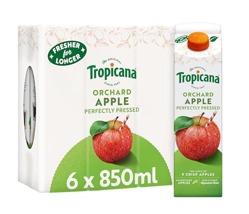 Tropicana Pure Pressed Apple Fruit Juice Long Life 850ml x 6